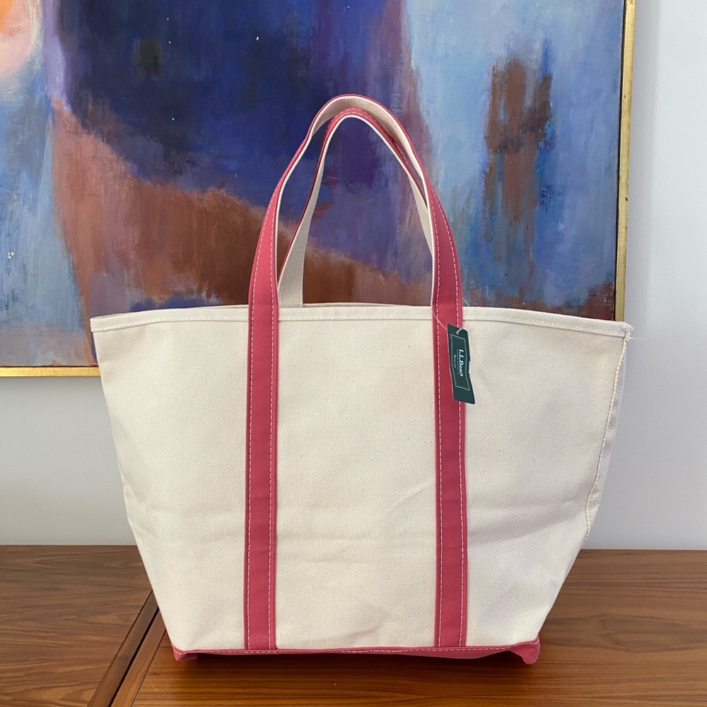 LL Bean Heavy Canvas Large Tote Bag in Vintage Rose / Pink